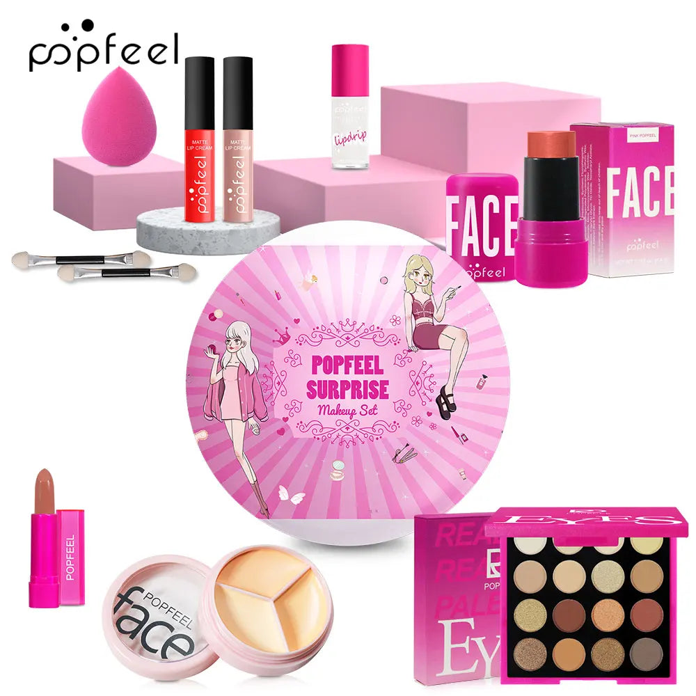 POPFEEL Set Maquillaje Esfera Sorpresa (9 Pzas)	Regalo Navidad Rosa