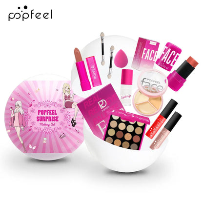 POPFEEL Set Maquillaje Esfera Sorpresa (9 Pzas)	Regalo Navidad Rosa